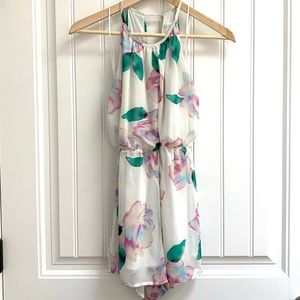 White Floral Romper XS